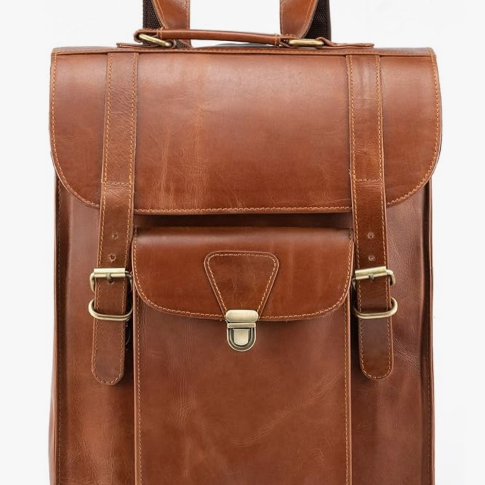 Handmade World Buffalo Leather Backpack 17 Inch Large